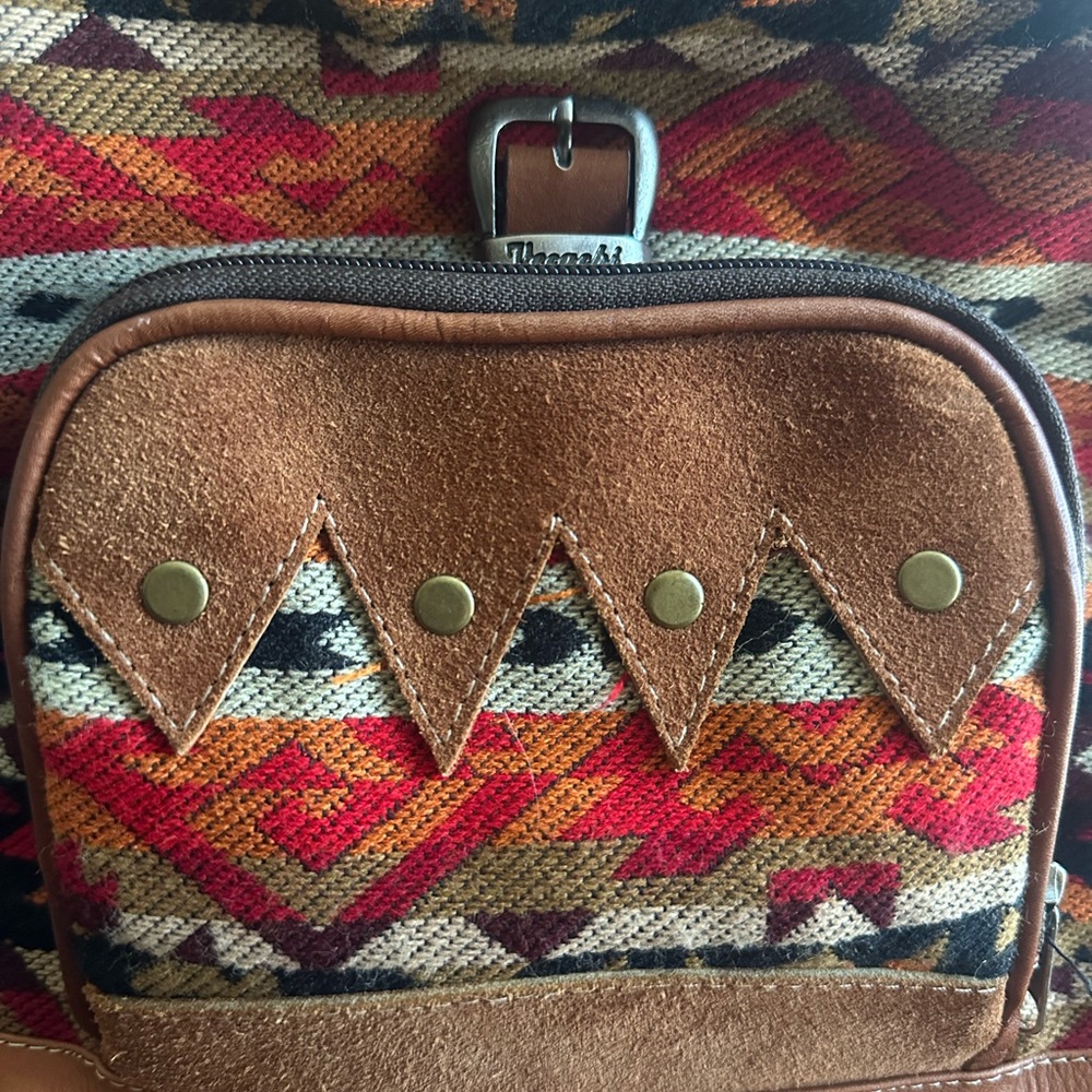 Verachi Southwestern Boho Backpack Aztec Print Suede Faux Leather Bag - Picture 6 of 11
